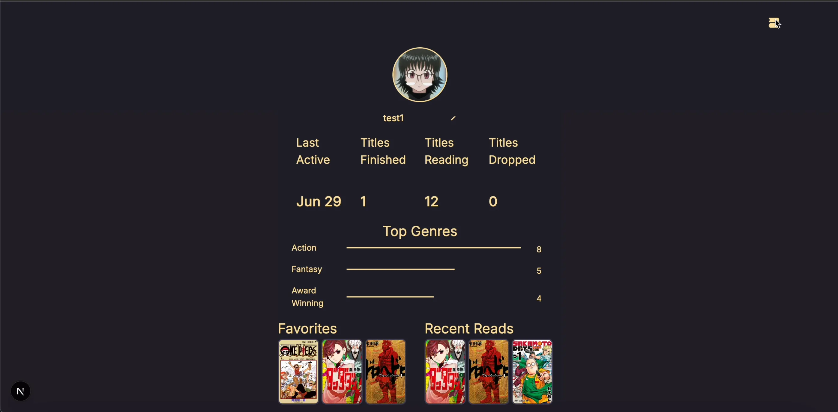 profile page